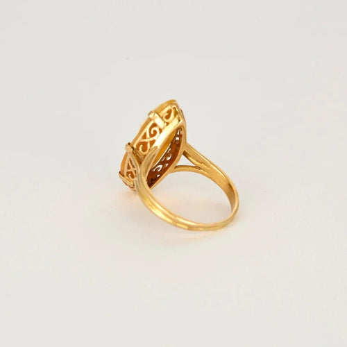 Bague 52 Bague camée en or jaune 18 ct 58 Facettes
