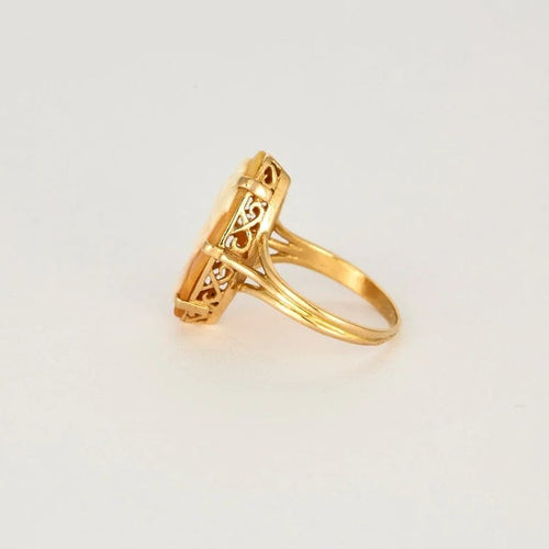 Bague 52 Bague camée en or jaune 18 ct 58 Facettes
