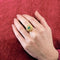 Bague 57 Bague dôme tourbillon en or jaune 750 sertie d’agates vertes 58 Facettes