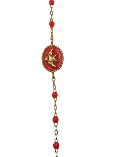 Bracelet Gigi Clozeau - Bracelet Poisson Ange en or rose et perles 58 Facettes