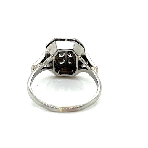 Bague 51.5 Art déco - Bague en or blanc et diamants 58 Facettes