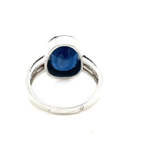 Bague 53 Bague saphir et diamants princesse en or blanc 58 Facettes