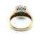 Bague 55 Bague entourage en or jaune 18 ct avec émeraude et diamants 58 Facettes