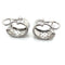 Boucles d'oreilles Demi-créoles - Boucles d’oreilles en or blanc 750 pavées de diamants 58 Facettes