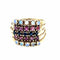 Bague 56 Bague de harem ancienne en or jaune 14 ct rubis saphirs opales 58 Facettes