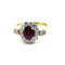 Bague 53 Bague marguerite ancienne en or jaune, rubis et diamants 58 Facettes