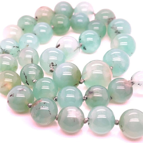 Collier Collier de perles de chrysoprase en or jaune 58 Facettes