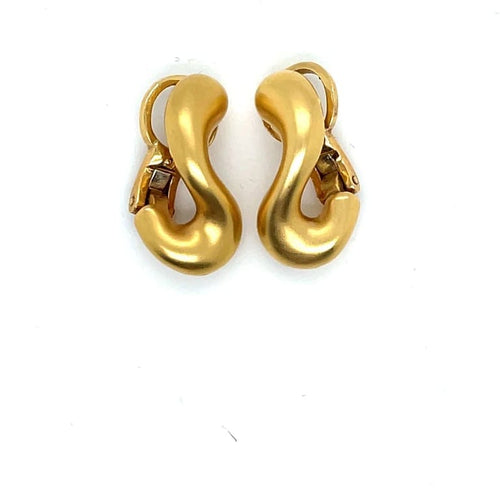 Boucles d'oreilles Pomellato - Boucles d’oreilles clips vintage en or jaune mat 58 Facettes