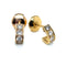 Boucles d'oreilles Van Cleef & Arpels - Boucles d’oreilles demi-créoles en or jaune et diamants 58 Facettes