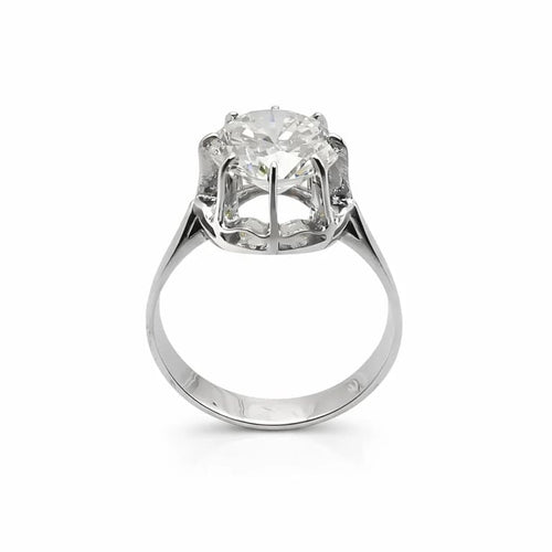 Bague 52 Bague solitaire en or blanc 18 carats avec diamant 2,40 ct 58 Facettes