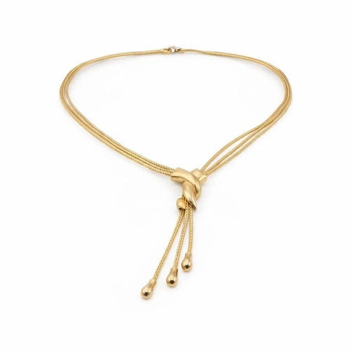 Collier Collier négligé maille palmier en or jaune 18 carats 58 Facettes