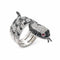 Bague 55 Bague serpent en or blanc 18 carats sertie de diamants 58 Facettes