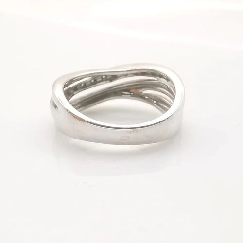 Bague 49 Bague en or blanc 18 carats sertie de 14 diamants 58 Facettes