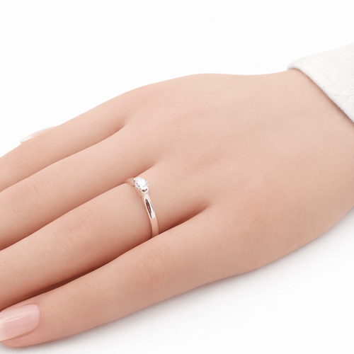 Bague 52 Solitaire - Bague en or blanc et diamant 58 Facettes