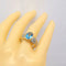 Bague 54 Bague en or jaune 18 carats avec topaze et diamants 58 Facettes