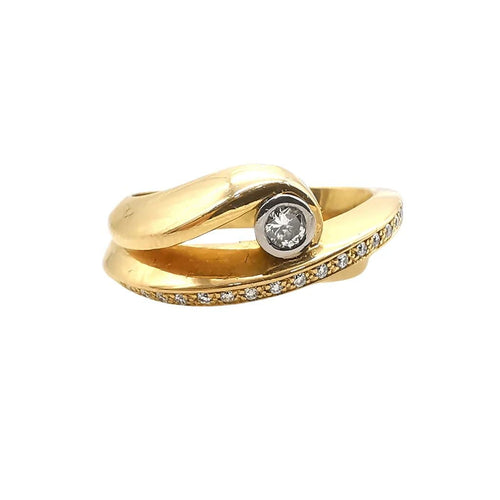 Bague 55 Bague en or jaune et diamants 58 Facettes