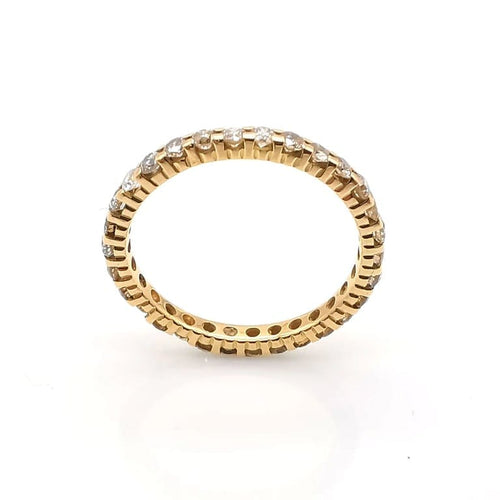 Bague 53 Alliance américaine - Bague en or jaune 18 carats et diamants 58 Facettes