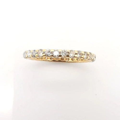 Bague 53 Alliance américaine - Bague en or jaune 18 carats et diamants 58 Facettes