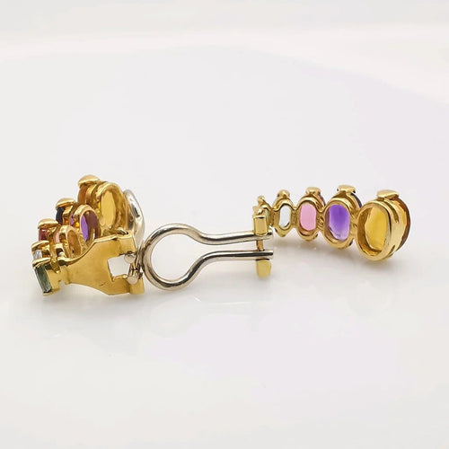 Boucles d'oreilles Boucles d'oreilles multi-pierres en or jaune 18 carats 58 Facettes