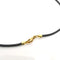 Collier Collier en or jaune 18 carats avec cordon en cuir et perle 58 Facettes