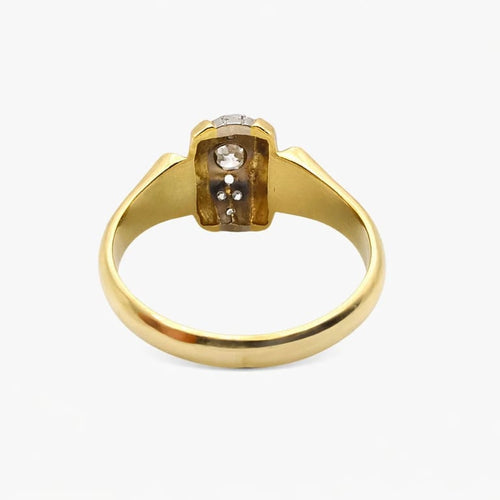 Bague 59 Bague en or jaune 18 carats avec diamants 58 Facettes