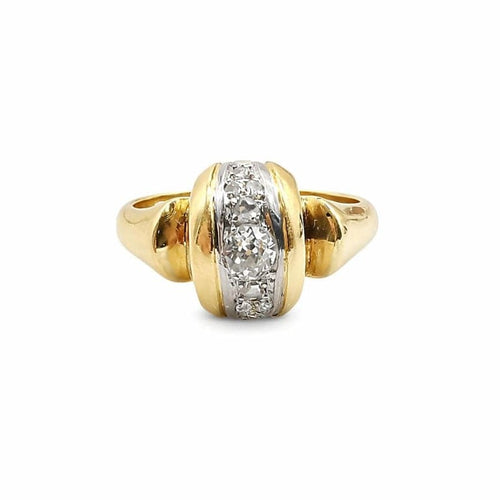 Bague 59 Bague en or jaune 18 carats avec diamants 58 Facettes