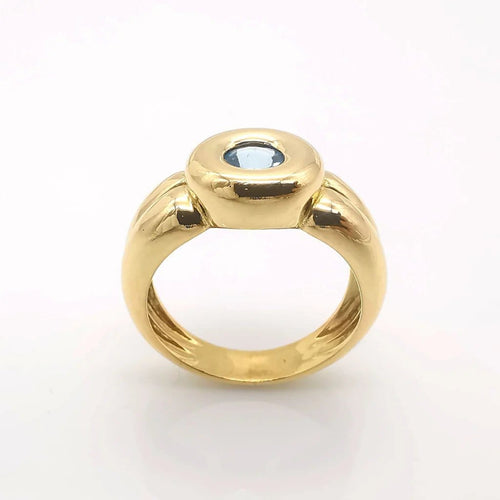 Bague 55 Bague en or jaune 18 carats avec topaze 58 Facettes