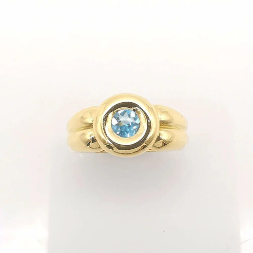 Bague 55 Bague en or jaune 18 carats avec topaze 58 Facettes
