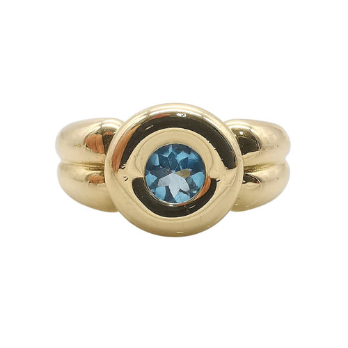 Bague 55 Bague en or jaune 18 carats avec topaze 58 Facettes