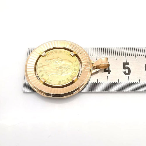 Pendentif Pendentif porte-pièce 20 francs suisses 1863 en or jaune 58 Facettes