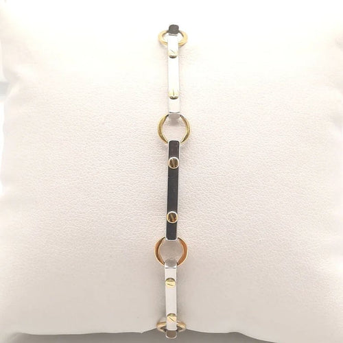 Bracelet Bracelet en or jaune 18 ct et acier 58 Facettes