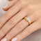 Bague 52 Bague solitaire en or jaune 18 carats avec diamant 1,15 ct HRD 58 Facettes