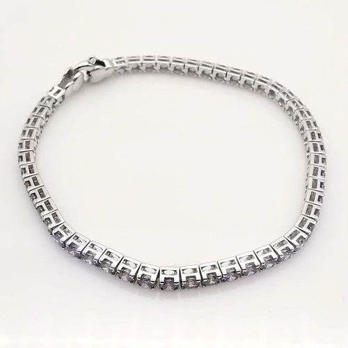 Bracelet Bracelet tennis en or blanc 18K serti d’améthystes 58 Facettes