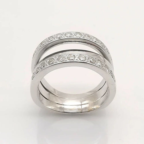 Bague 58 Bague en or blanc 18 carats et diamants 58 Facettes