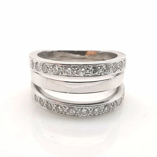 Bague 58 Bague en or blanc 18 carats et diamants 58 Facettes