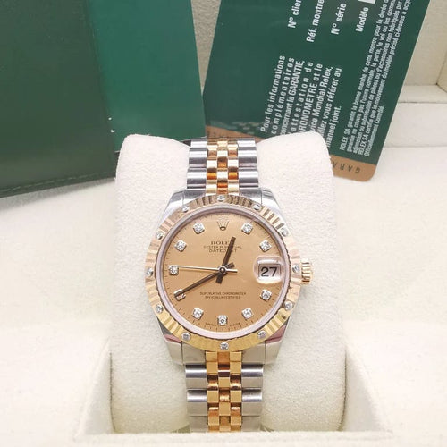 Montre Rolex Datejust 31 - Montre en or jaune 18 carats et acier 58 Facettes