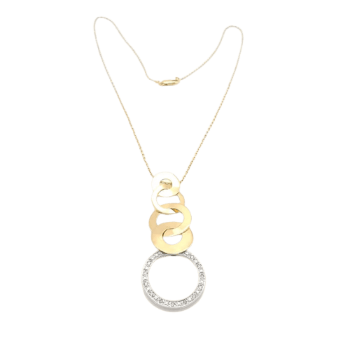 Collier Collier en or bicolore 18 carats avec diamants 58 Facettes