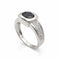Bague 55 Bague en or blanc 18 carats avec saphir ovale et diamants 58 Facettes