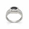 Bague 55 Bague en or blanc 18 carats avec saphir ovale et diamants 58 Facettes