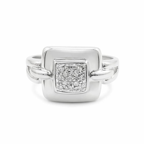 Bague 56 Bague en or blanc 18 carats sertie de diamants 58 Facettes