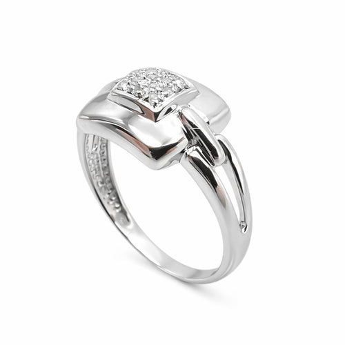 Bague 56 Bague en or blanc 18 carats sertie de diamants 58 Facettes
