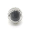 Bague 54 Bague en or blanc 18 carats avec onyx et diamants 58 Facettes