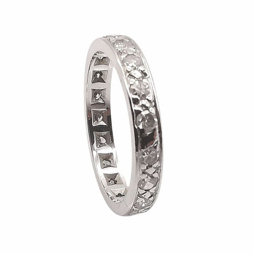 Bague 50 Alliance américaine - Bague en or blanc 18 carats et diamants 58 Facettes