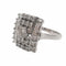Bague 55 Bague en or blanc 18 carats sertie de diamants certifiés HRD 58 Facettes