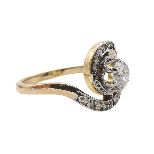 Bague 55 Tourbillon - Bague en or jaune 18K et diamants 58 Facettes