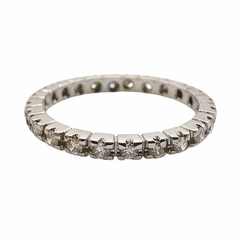 Bague 52 Alliance américaine - Bague en or blanc 18 carats et diamants 58 Facettes