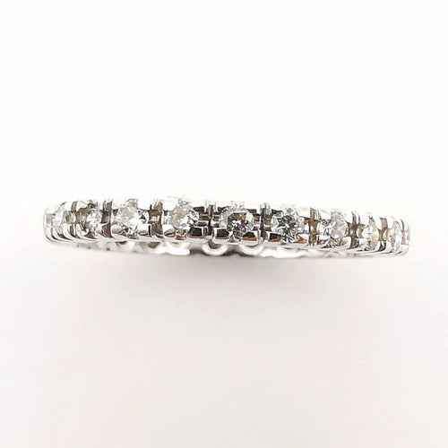 Bague 52 Alliance américaine - Bague en or blanc 18 carats et diamants 58 Facettes
