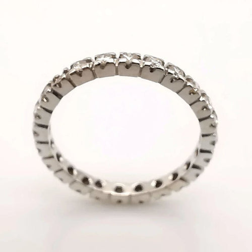 Bague 52 Alliance américaine - Bague en or blanc 18 carats et diamants 58 Facettes