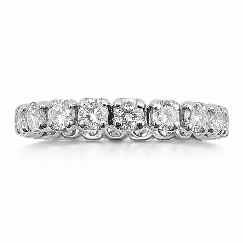 Bague 58 Alliance américaine - Bague en or blanc 18 carats et diamants 58 Facettes