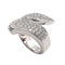 Bague 55 Bague en or blanc 18 carats pavée de diamants 58 Facettes